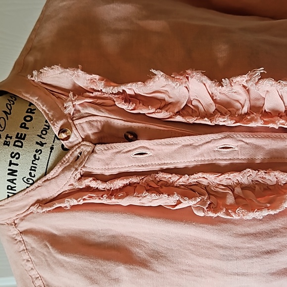 🛑ANTHROPOLOGIE Pilcro Ruffled Placket Shirt - Picture 6 of 8